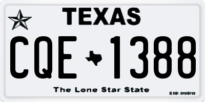 TX license plate CQE1388