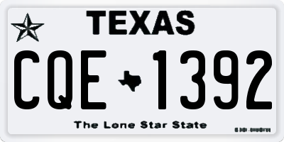 TX license plate CQE1392