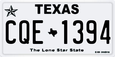 TX license plate CQE1394