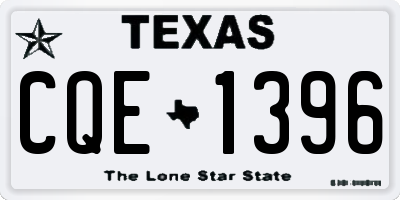 TX license plate CQE1396