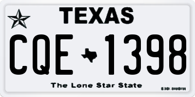 TX license plate CQE1398