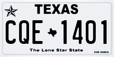 TX license plate CQE1401