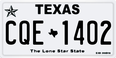 TX license plate CQE1402