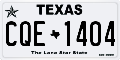 TX license plate CQE1404