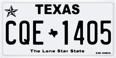 TX license plate CQE1405