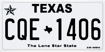 TX license plate CQE1406