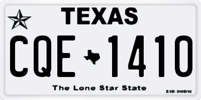 TX license plate CQE1410
