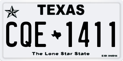 TX license plate CQE1411