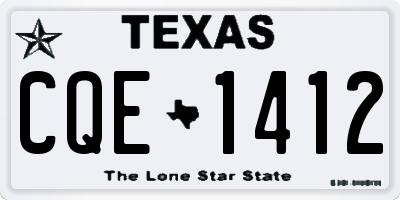 TX license plate CQE1412