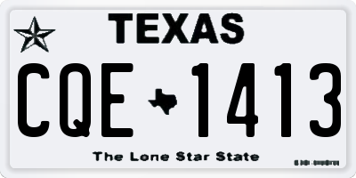 TX license plate CQE1413