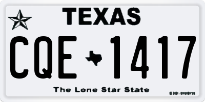 TX license plate CQE1417