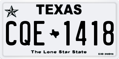 TX license plate CQE1418