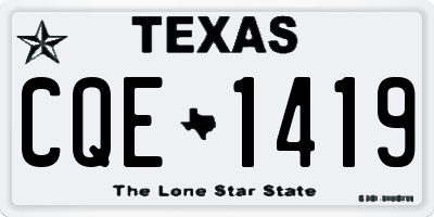 TX license plate CQE1419