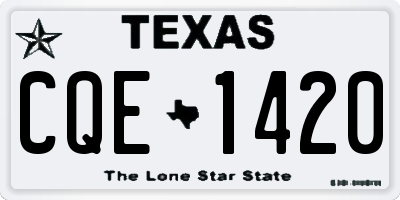 TX license plate CQE1420