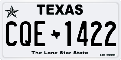 TX license plate CQE1422