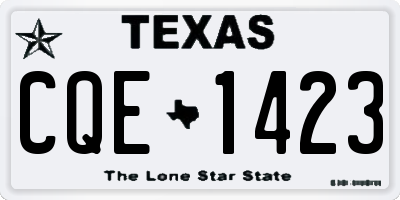 TX license plate CQE1423
