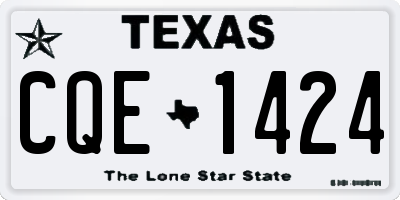 TX license plate CQE1424