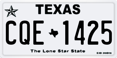 TX license plate CQE1425
