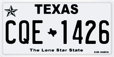 TX license plate CQE1426
