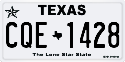 TX license plate CQE1428