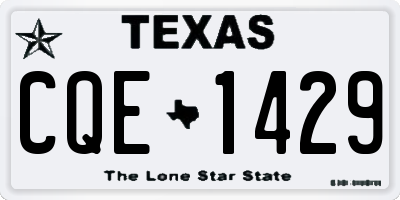 TX license plate CQE1429