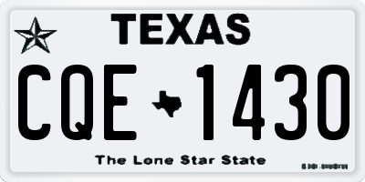 TX license plate CQE1430