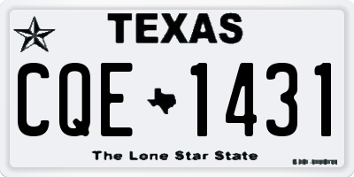 TX license plate CQE1431