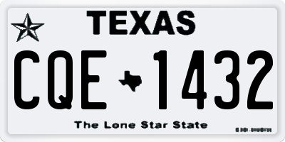 TX license plate CQE1432