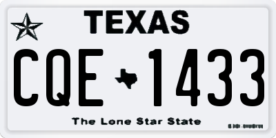 TX license plate CQE1433