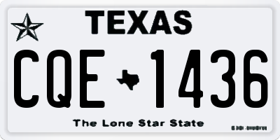TX license plate CQE1436