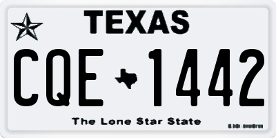 TX license plate CQE1442