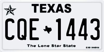 TX license plate CQE1443