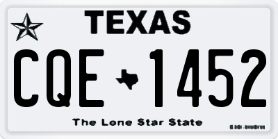 TX license plate CQE1452