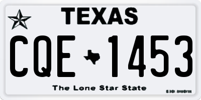 TX license plate CQE1453