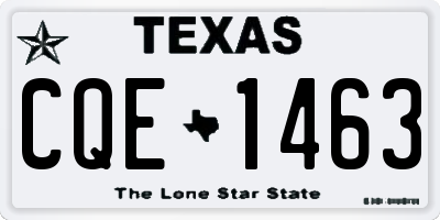 TX license plate CQE1463