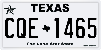 TX license plate CQE1465