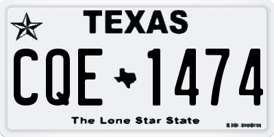 TX license plate CQE1474