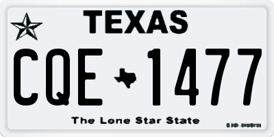 TX license plate CQE1477