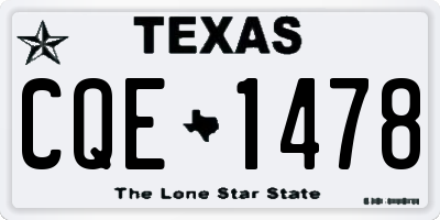 TX license plate CQE1478