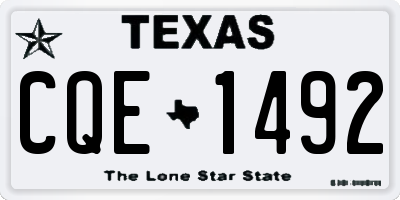 TX license plate CQE1492