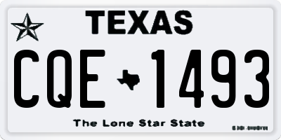 TX license plate CQE1493