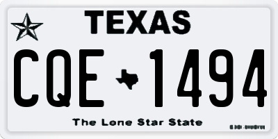 TX license plate CQE1494