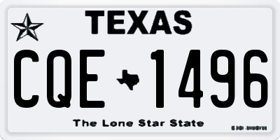 TX license plate CQE1496