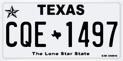 TX license plate CQE1497