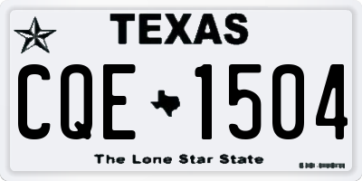 TX license plate CQE1504