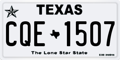 TX license plate CQE1507