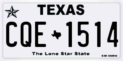 TX license plate CQE1514