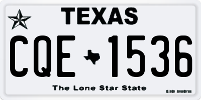 TX license plate CQE1536