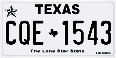 TX license plate CQE1543
