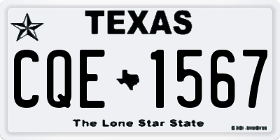 TX license plate CQE1567